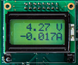 Bild eines LCD-Displays mit 4,27 V und -0,017A auf dem Display.