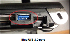 blauer USB 3.0-Anschluss
