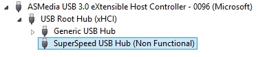 nicht funktionsfähiger Superspeed-USB-Hub