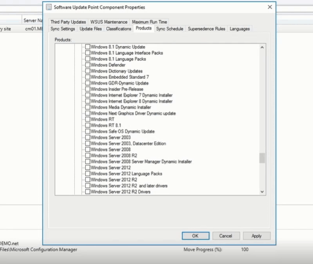 Aktivieren des Kontrollkästchens Windows-Insider-Vorabversion unter Eigenschaften der Softwareupdatepunktkomponente.