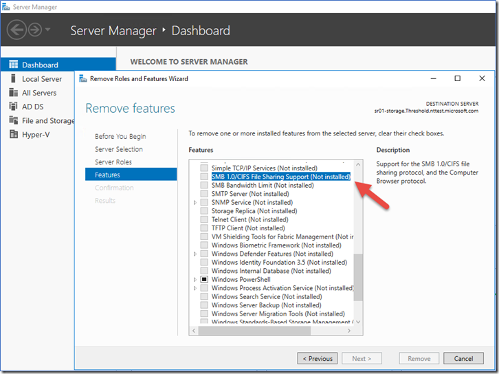 Server-Manager: Dashboardmethode
