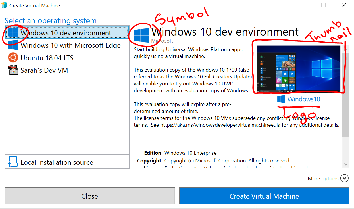 Beschriftete Galerie-Bildorte