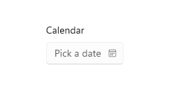 Screenshot einer Kalenderdatumsauswahl.