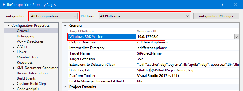 Festlegen der SDK-Version