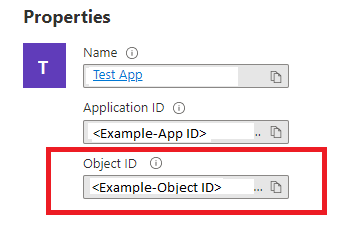 Screenshot showing the Object ID field