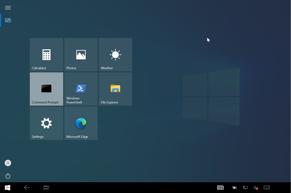 Screenshot des Windows 10 Desktops, der für den Schnellstart verwendet wird.