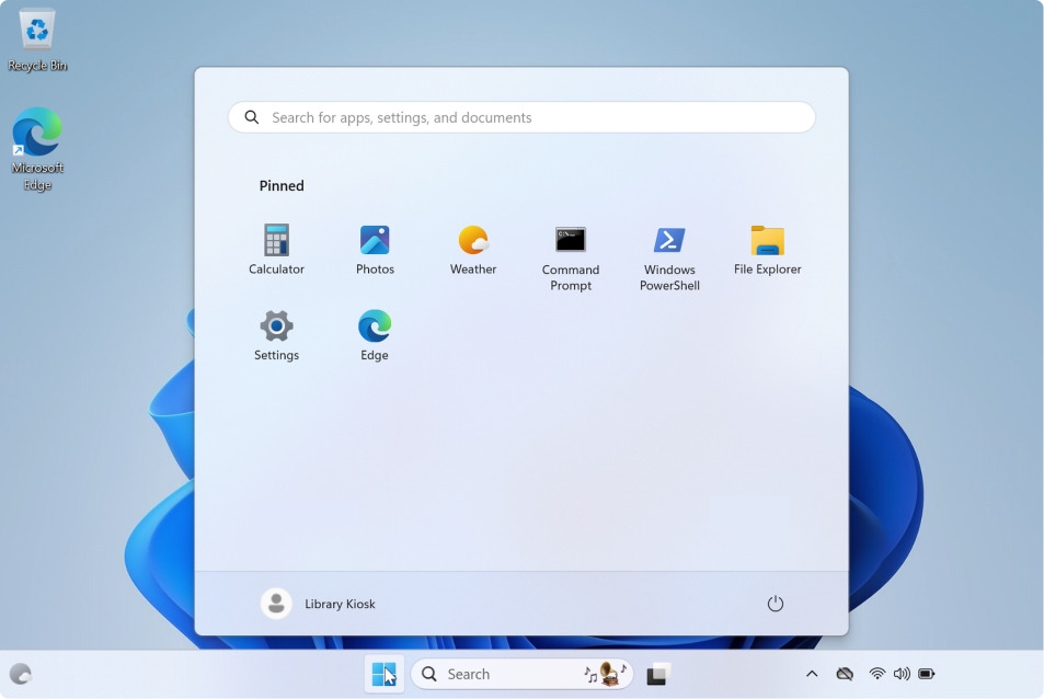 Screenshot des Windows 11 Desktops, der für den Schnellstart verwendet wird.