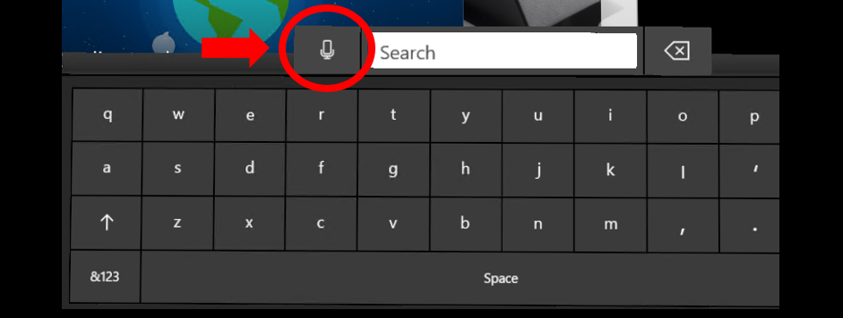 Voice dictation starts by selecting the microphone button