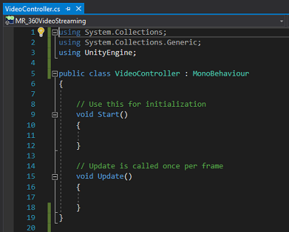 Screenshot des Codes für die Videocontrollerdatei.