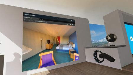 Entering VR from Microsoft Edge within the Mixed Reality cliffhouse