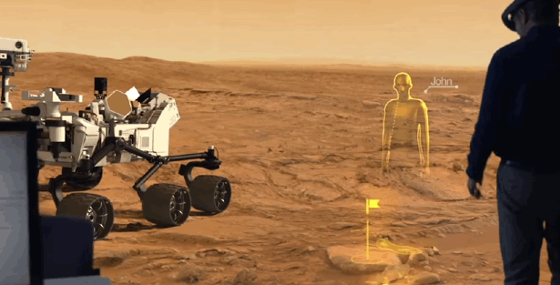Zusammenarbeit zwischen Kollegen, die remote getrennt sind, um die Arbeit für den Mars Rover zu planen