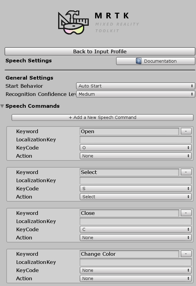 Speech Commands profile