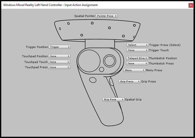 Controllerkonfigurationsbildschirm