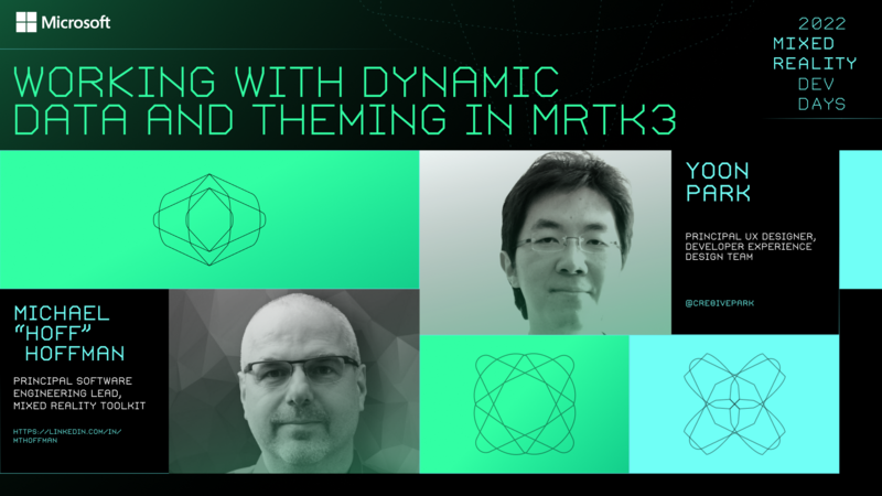 Arbeiten mit dynamischen Daten und Design in MRTK3
