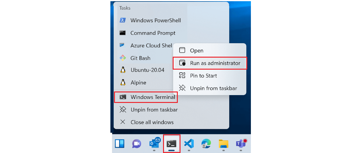 Windows-Terminal-Administratormodus