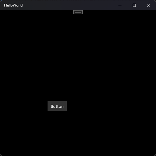 Screenshot der ausgeführten HelloWorld-App, die jetzt eine Schaltfläche mit der Bezeichnung 