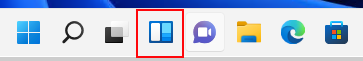 Wählen Sie in der Windows 11-Taskleiste das Widgets-Symbol aus, um die verfügbaren Widgets zu öffnen und anzuzeigen.