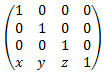 Vier-nach-Vier-Übersetzungsmatrix