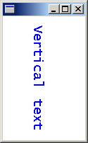 Abbildung eines Fensters mit um 90 Grad gedrehter Text im Uhrzeigersinn