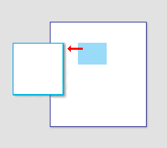 Abbildung eines kontextbezogenen Fensters, das links vom Objekt platziert ist 