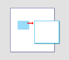 Abbildung eines kontextbezogenen Fensters, das rechts vom Objekt platziert ist 