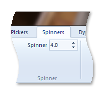 Screenshot eines Spinnersteuerelements im Windows Live Moviemaker-Menüband.
