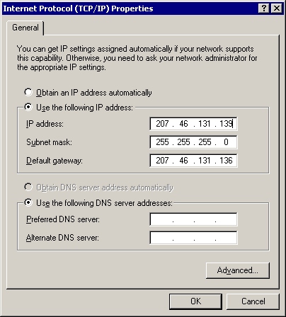 gängiges Ipv4-Adressfeld in einer Benutzeroberfläche