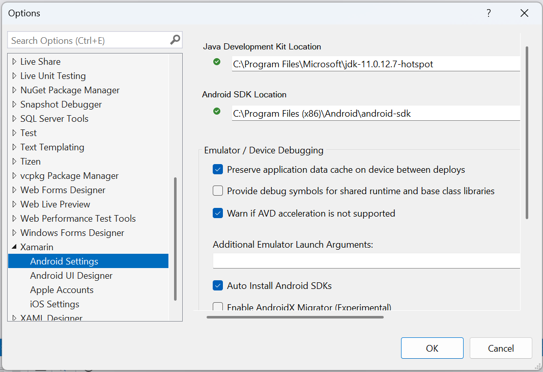 Setting the JDK path for the Microsoft Mobile OpenJDK distribution on Windows