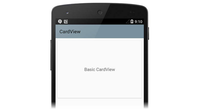 Screenshot von CardView mit weißem Hintergrund und Textzeile