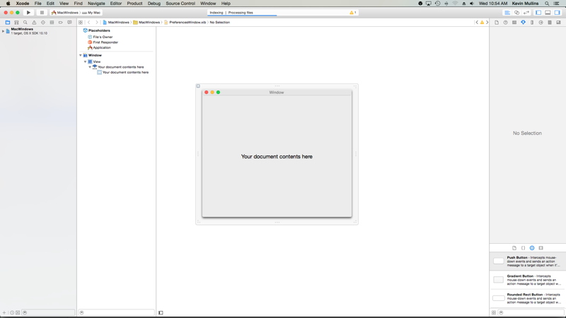 Editing the window in Xcode