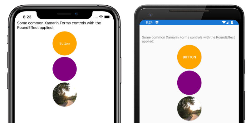 Screenshots von RoundEffect in iOS und Android
