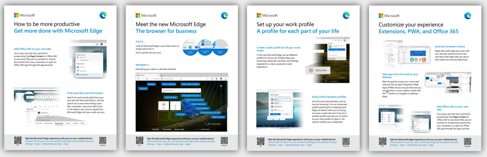 One-pager for learning about Microsoft Edge.