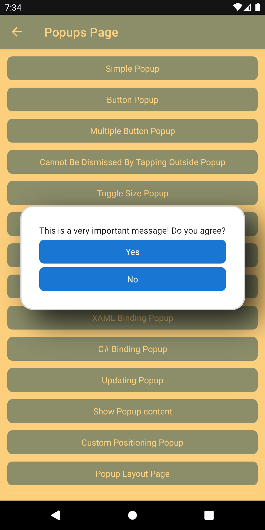 Popup rendering with a translucent orange background Popup page transparent overlay