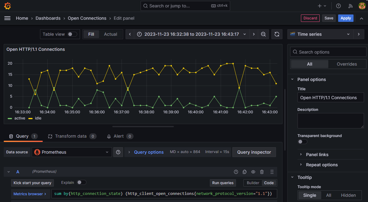 Grafana HTTP/1.1 Connections