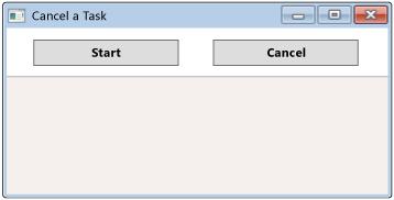 Dialog box with a Start and Stop button WPF window with Cancel button
