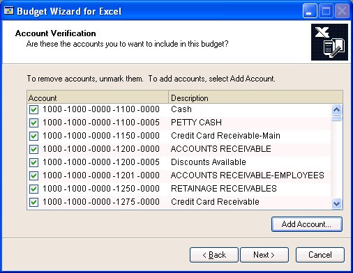 Screenshot that shows the Account Verification window.
