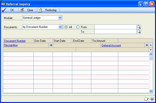 Screenshot of the Deferral Inquiry window.