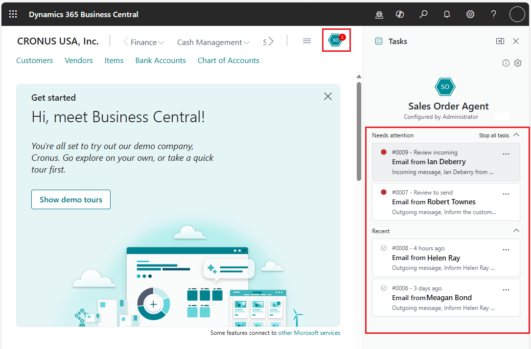 Shows the task view with steps Shows the task view with steps