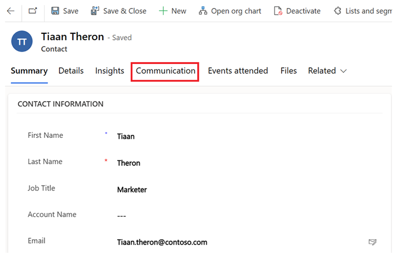 Use communication tab to select email addresses to remove from suppression lists