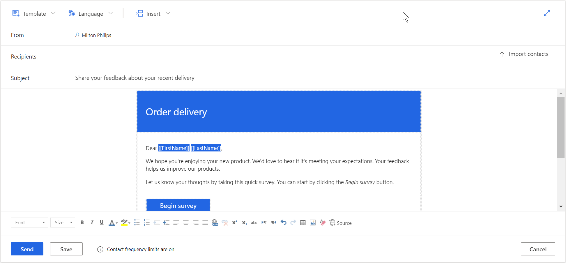 Email editor Email editor.