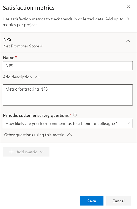 Add satisfaction metrics details Add satisfaction metrics details.
