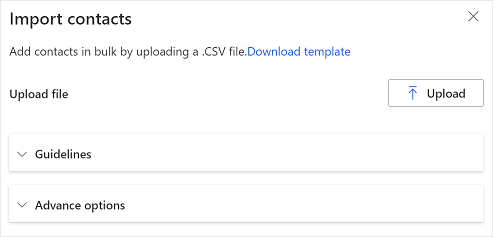 Upload the CSV file Upload the CSV file.