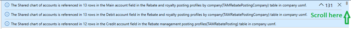 Expanded error details listing affected posting profile tables and fields.