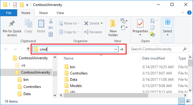 Open command window