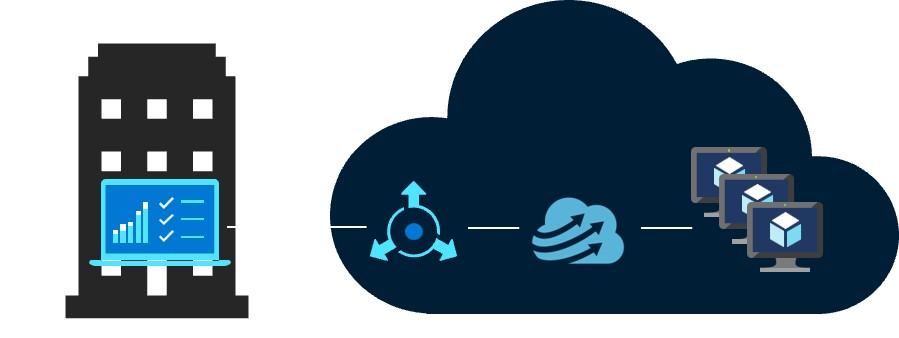 Diagram shows example HPC architecture for CycleCloud on Azure in Cloud native model.