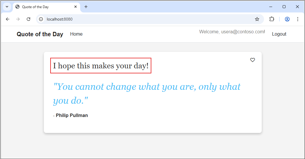 Screenshot of Gin web app, showing a long message for the user.