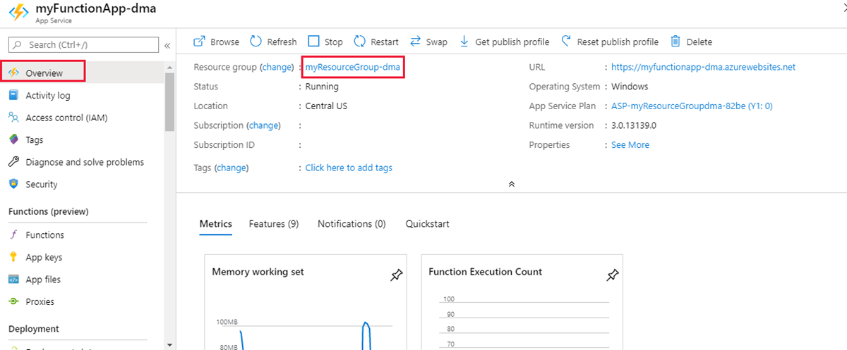 Select your Azure portal resource group.