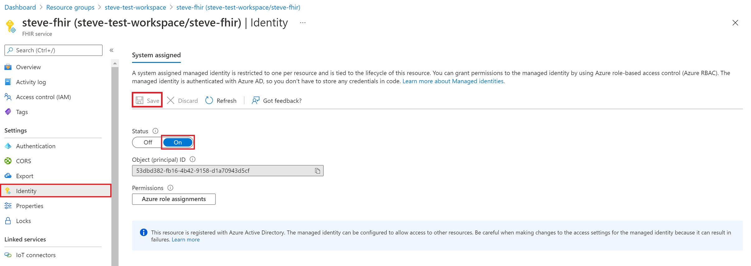 Enable Managed Identity