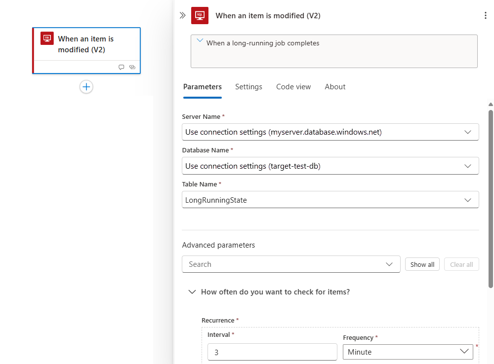 Screenshot that shows the SQL trigger for when an item is modified.