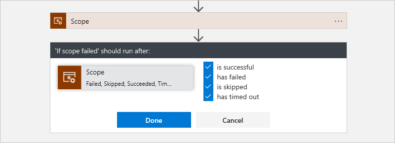 Select scope statuses